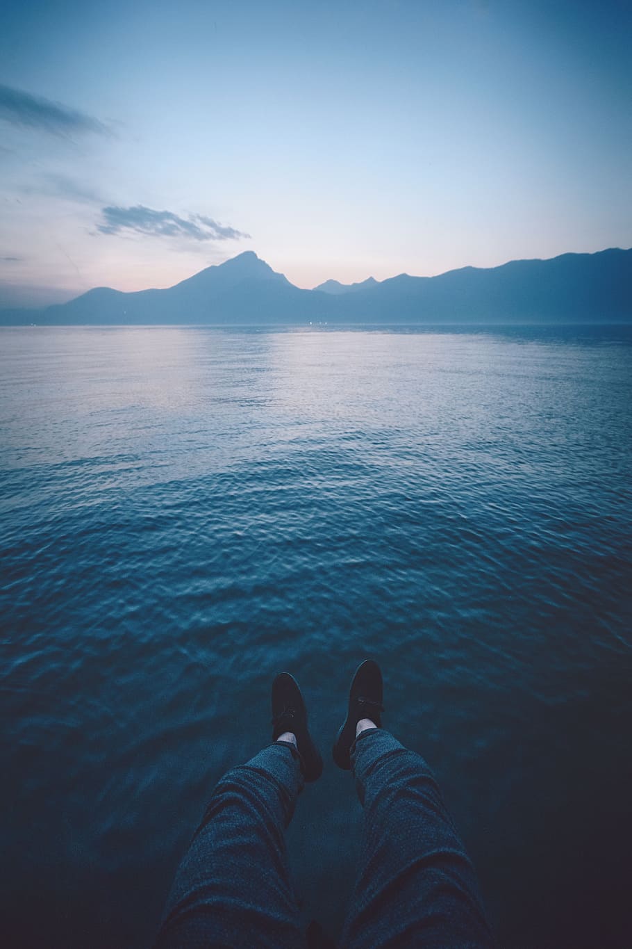 sea, ocean, water, waves, nature, mountain, dark, cloud, sky HD wallpaper