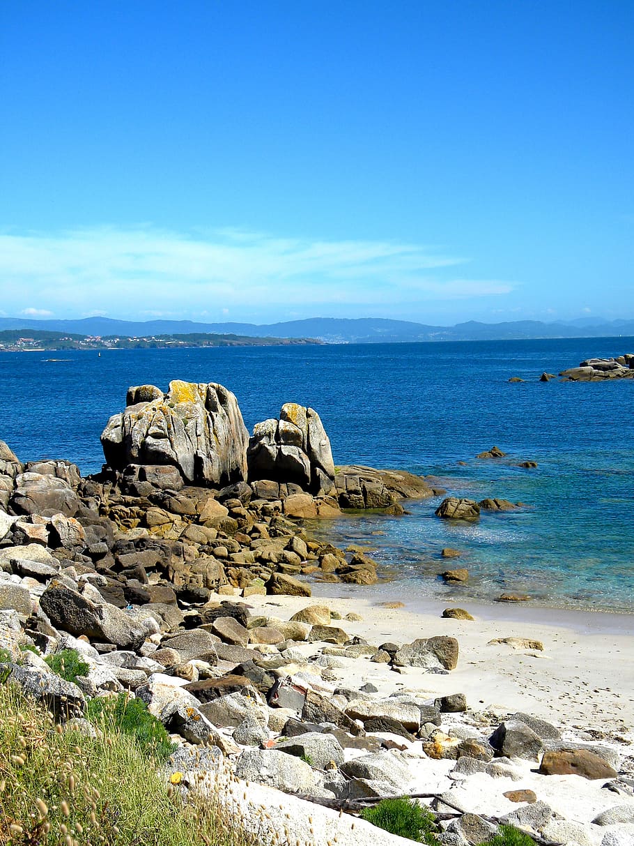 beach, sea, coast, ocean, travel, seascape, spain, sky, water HD wallpaper