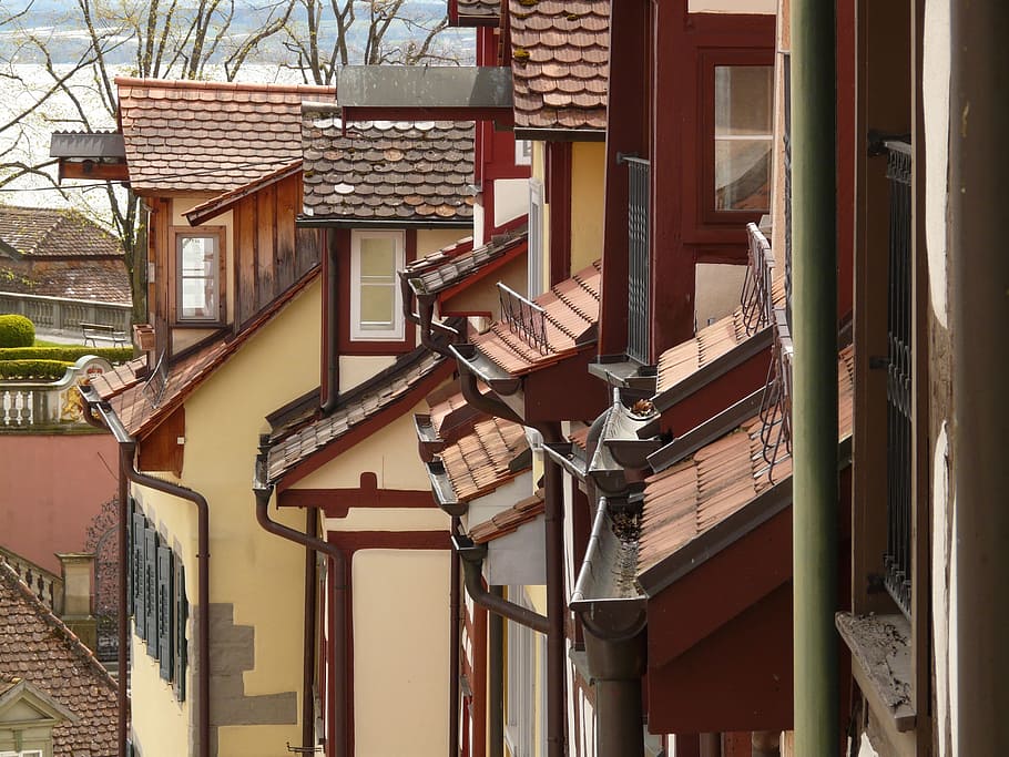 Roofs, Gable, Facades, Building, homes, city, architecture HD wallpaper