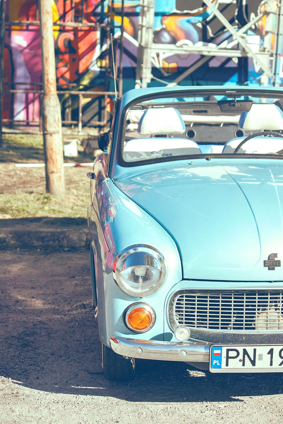 car, warsaw, blue, beetle, the vehicle, old, auto, old car HD wallpaper