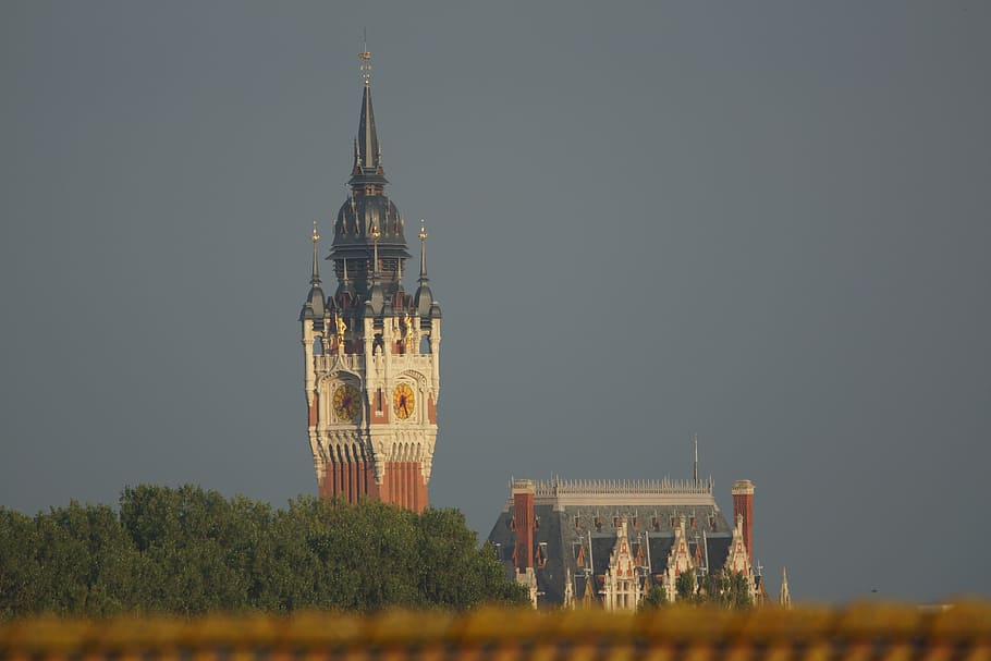 Calais, Tower, Town, Town Hall, Distant, View, distance, foresight HD wallpaper