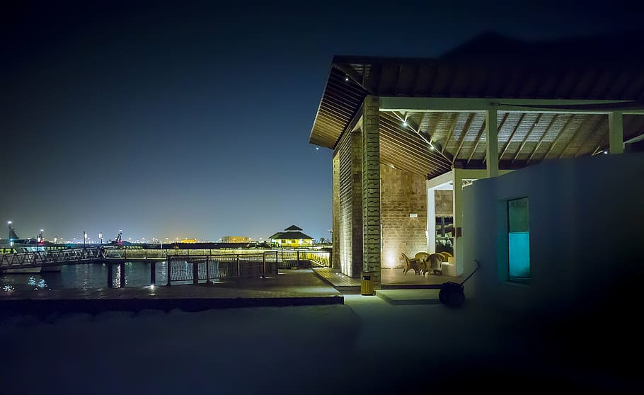 architectural design, architecture, beach, bridge, buildings HD wallpaper