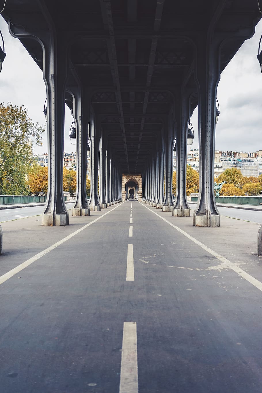 architecture, buildings, structure, path, lane, road, trees HD wallpaper