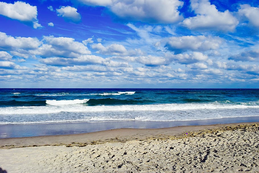 earth day, beach, clouds, ocean, sky, nature, sand, sea, coastline HD wallpaper
