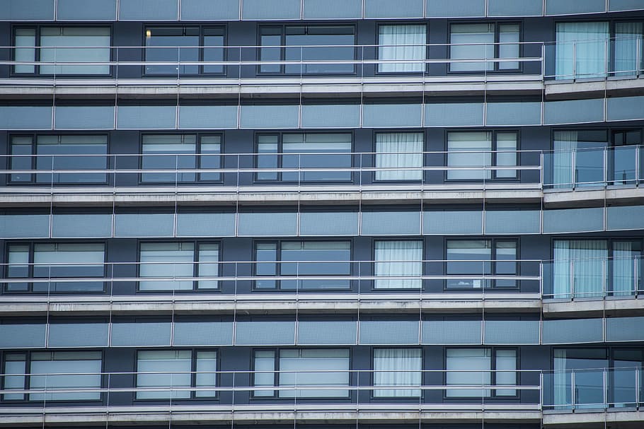 glass, facade, architecture, window, apartment, contemporary HD wallpaper