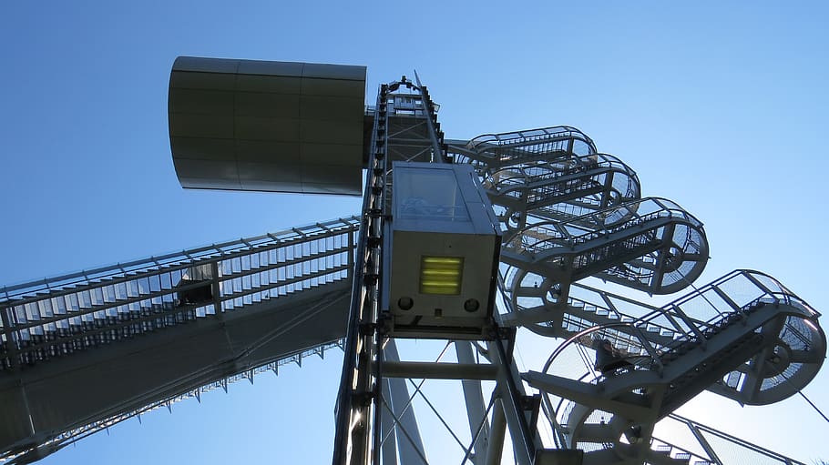industry, technology, sky, low angle view, clear sky, blue HD wallpaper