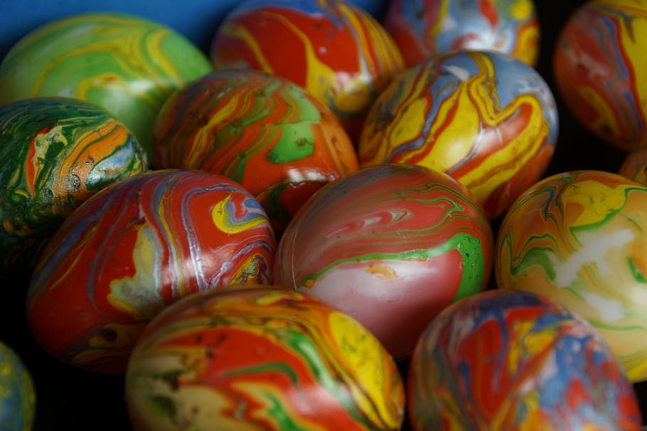 marbled, easter eggs, marbled easter eggs, colored, colorful HD wallpaper