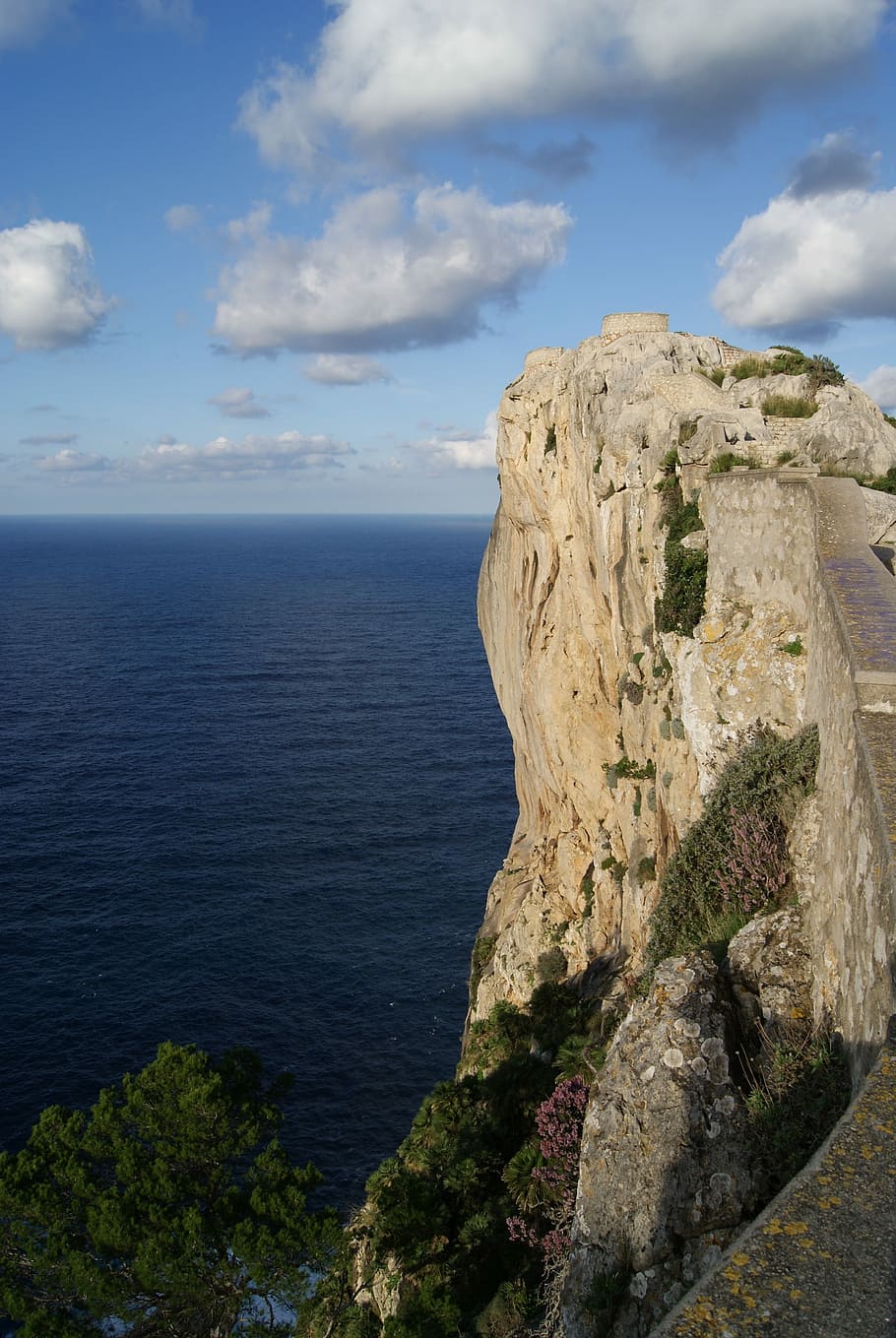 Rock, Mallorca, Coast, Sea, cliff, steep slope, cloud - sky HD wallpaper