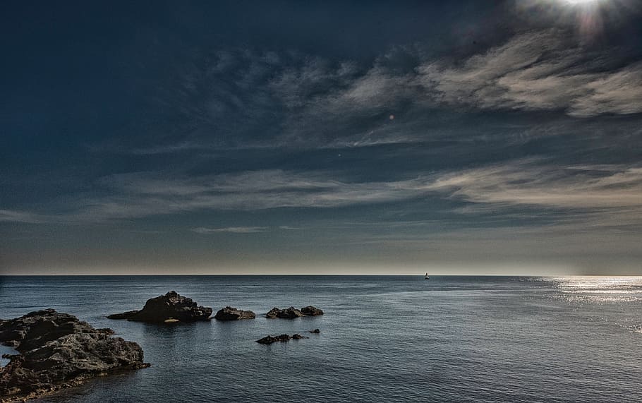 sea, ocean, water, waves, nature, horizon, sky, clouds, scenics - nature HD wallpaper
