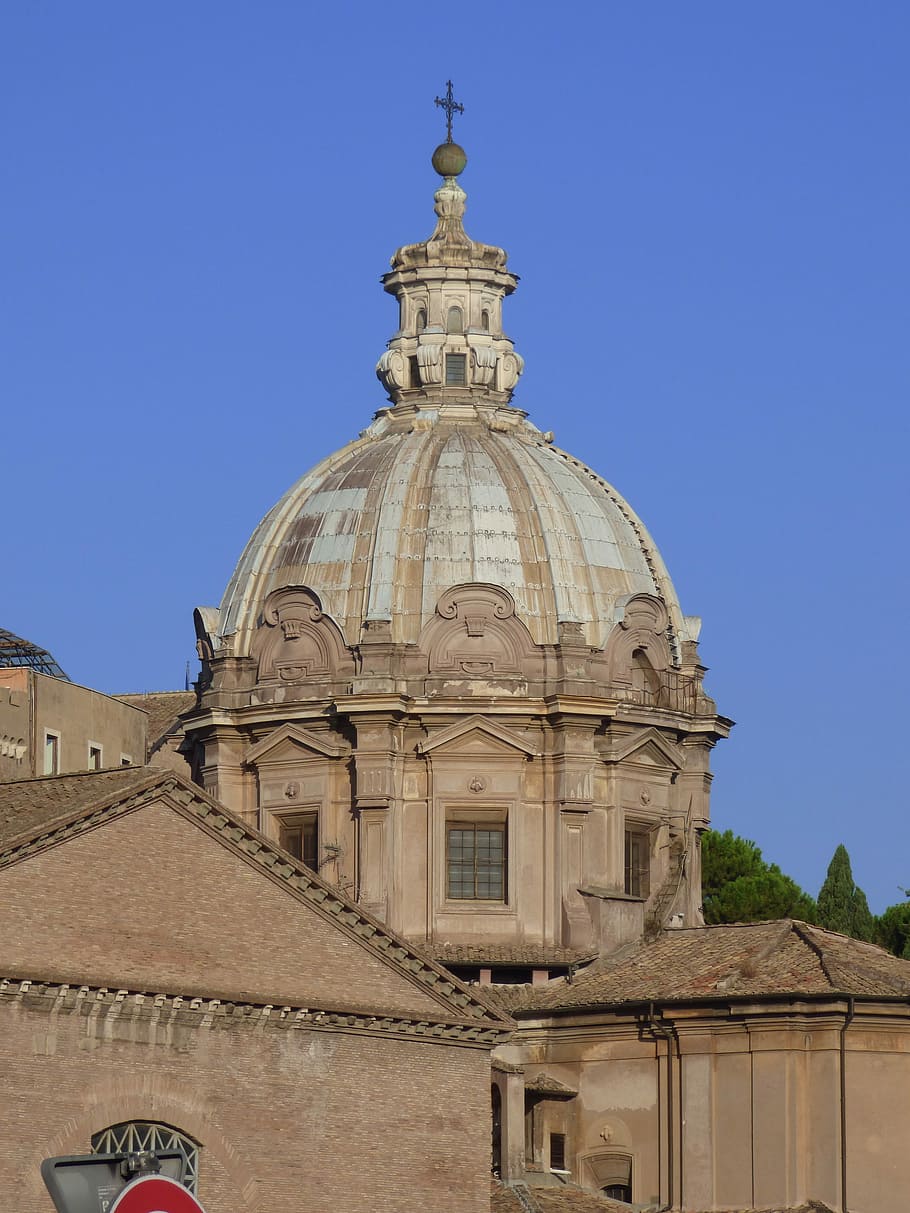 Rome, Dome, Italy, blue, architecture, no people, day, building exterior HD wallpaper