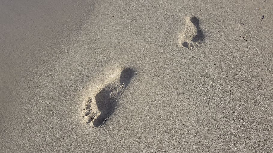 foot prints on the sand, Cuba, Varadero, Beach, Footprints, leisure, HD wallpaper