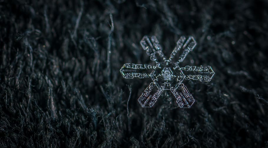 snow, macro, snowflake, close-up, belief, focus on foreground HD wallpaper