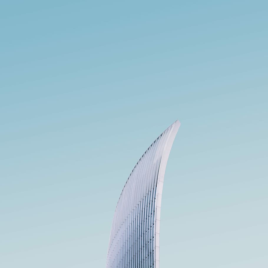 high-rise building under clear blue sky, Burj Al-Arab, arc, structure HD wallpaper