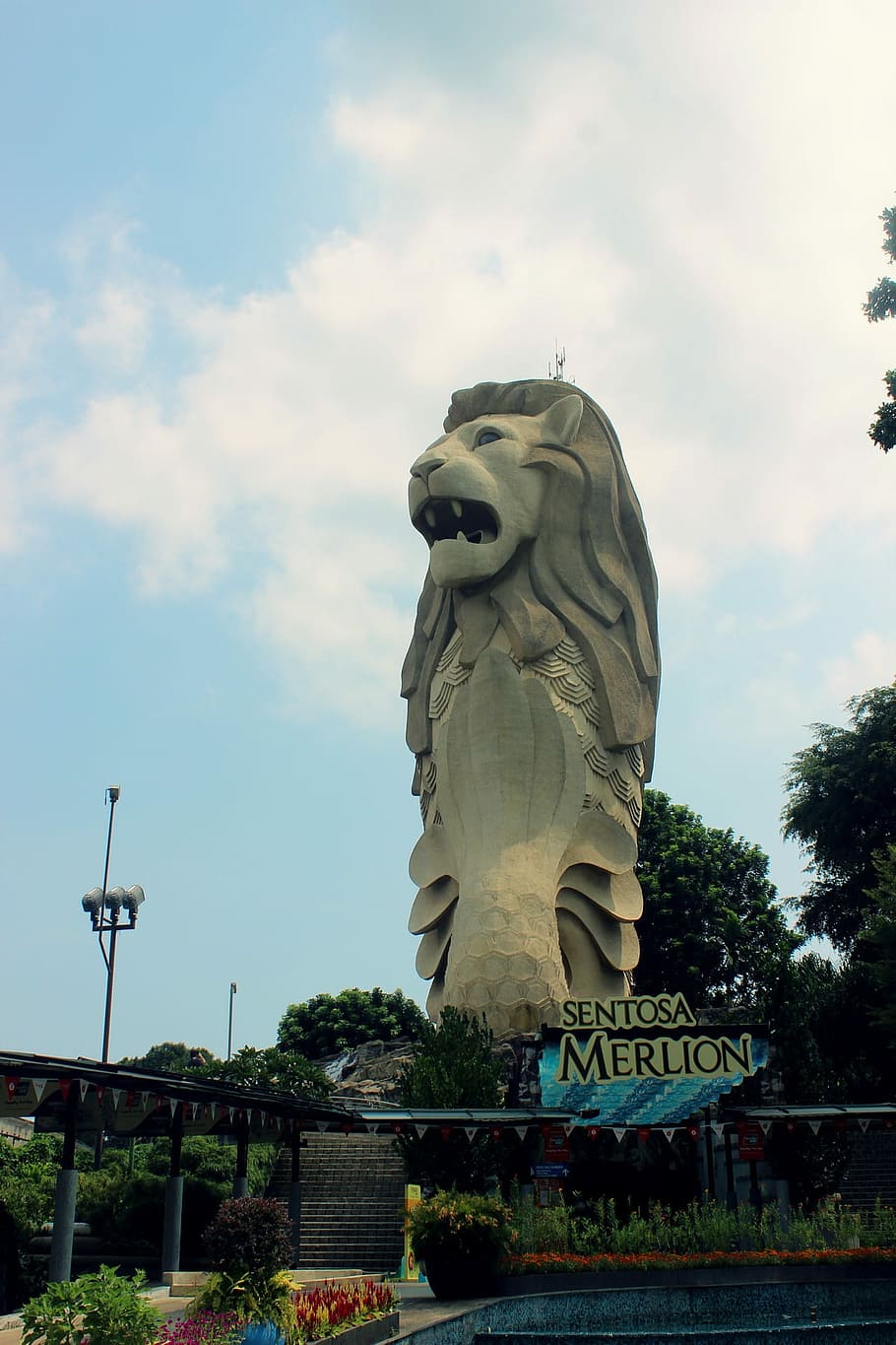 Sentosa Merlion, statue, sculpture, famous Place, architecture HD wallpaper