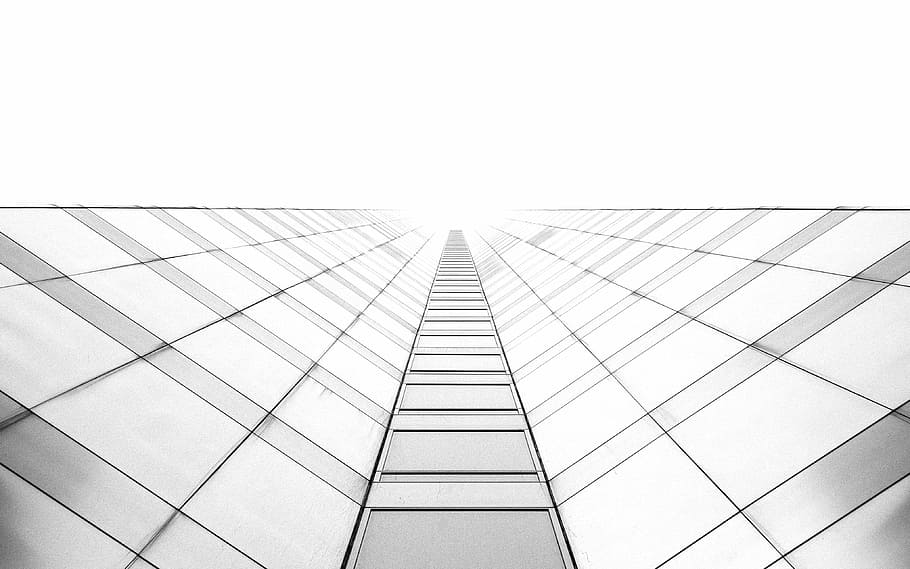 worm's eye view photography of high-rise building, worm eye view of building HD wallpaper