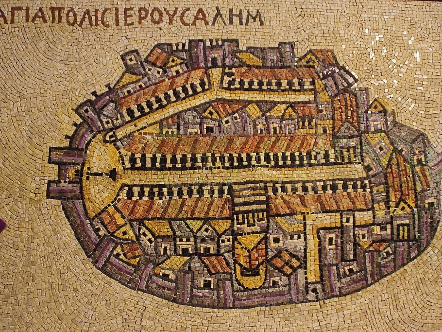 assorted-color building floor tiles, jerusalem, mosaic, wall