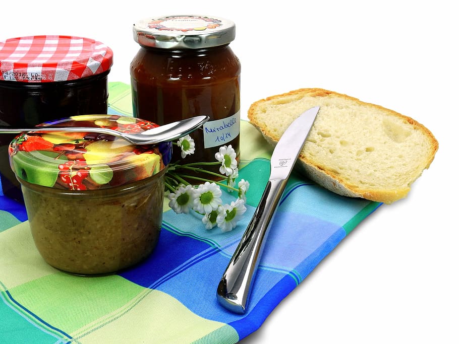 breakfast, bread, eat, bread slices, food, jam, snack, baked goods HD wallpaper