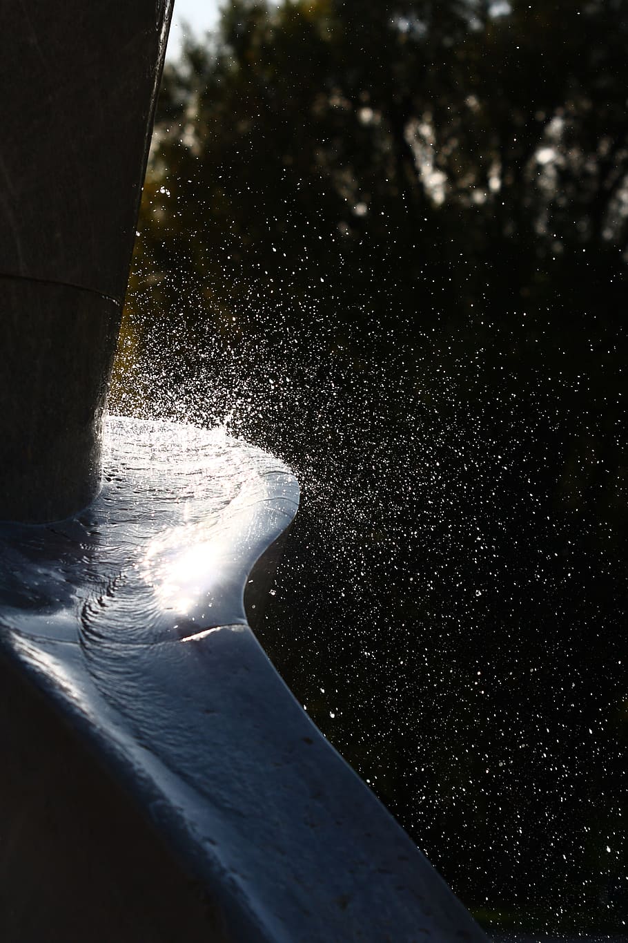 Fountain, Water, Spray, Back Light, waiblingen, nature, no people HD wallpaper