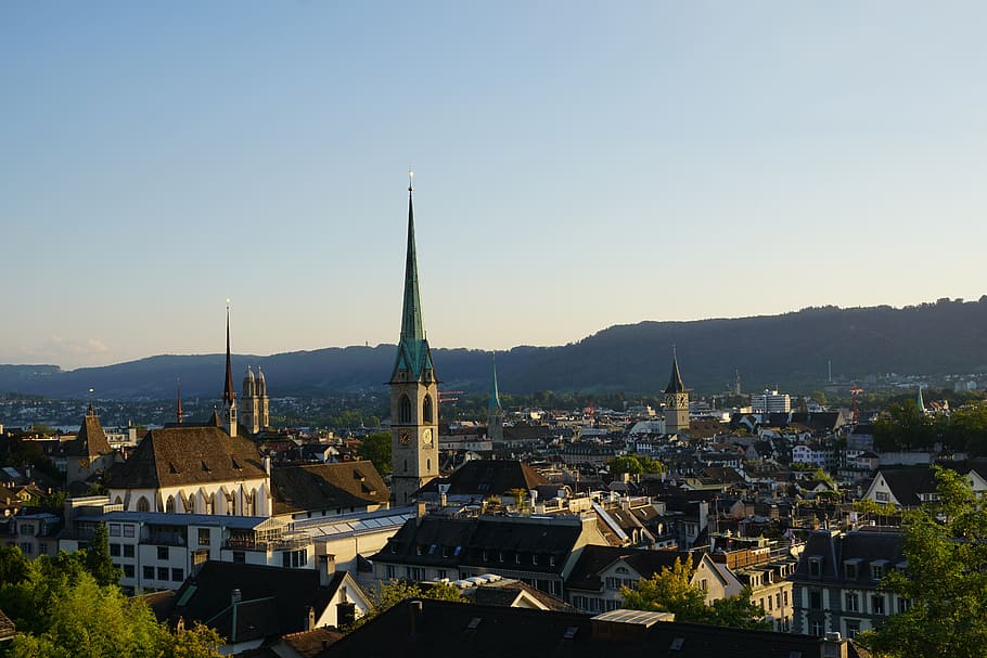 HD wallpaper: zurich, old town, churches, switzerland, roofs, city ...