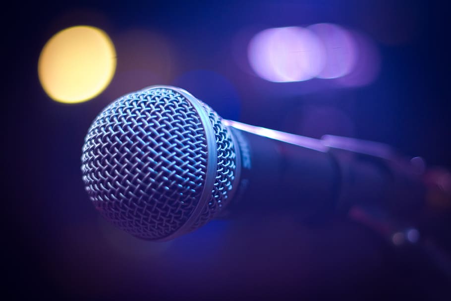 gray microphone, sound, music, arts culture and entertainment HD wallpaper