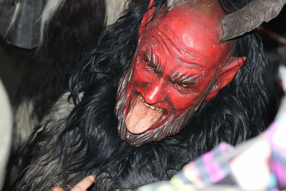 devils, costume, black, brown, beige, colors, dark, human Face HD wallpaper