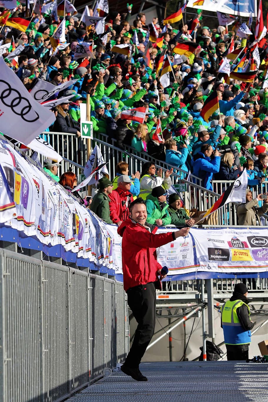 Sport, Event, Ski, Race, Fans, sport event, ski race, flags, HD wallpaper