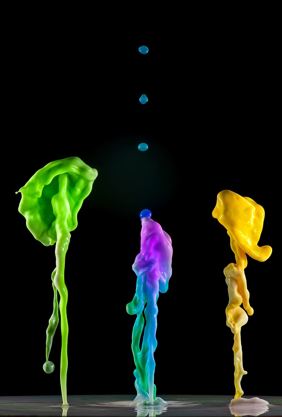 water, drops, macro, colors, wallpapers, yellow, studio shot HD wallpaper