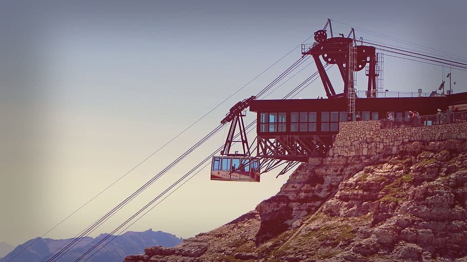 Ropeway, Cableway, Mountain, Alps, tourism, transport, lift HD wallpaper