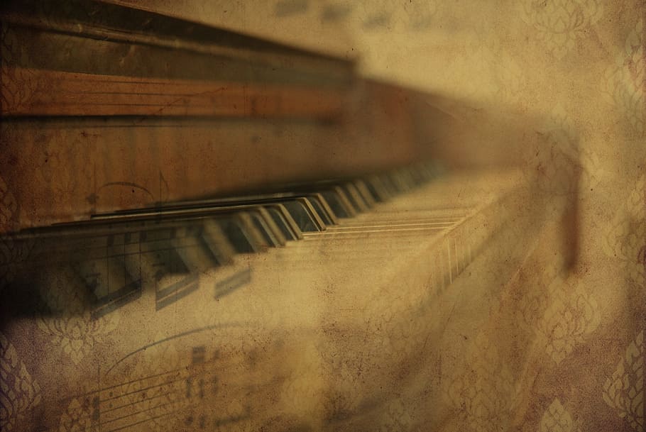 closeup photography of piano keys, texture, background, instrument, HD wallpaper