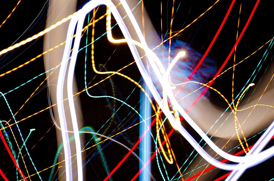 lights, blurred, background, modern, technology, multi colored HD wallpaper