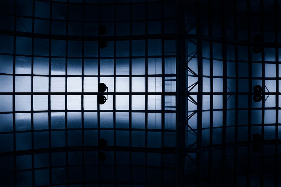 black and grey glass window, untitled, architecture, abstract HD wallpaper