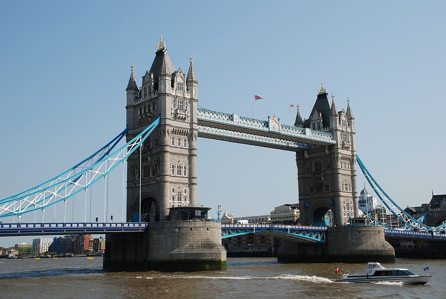 concrete bridge surround by body of water, tower bridge, london HD wallpaper