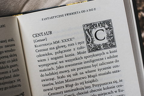 book page at centaur page, harry, potter, magic, animals, education HD wallpaper