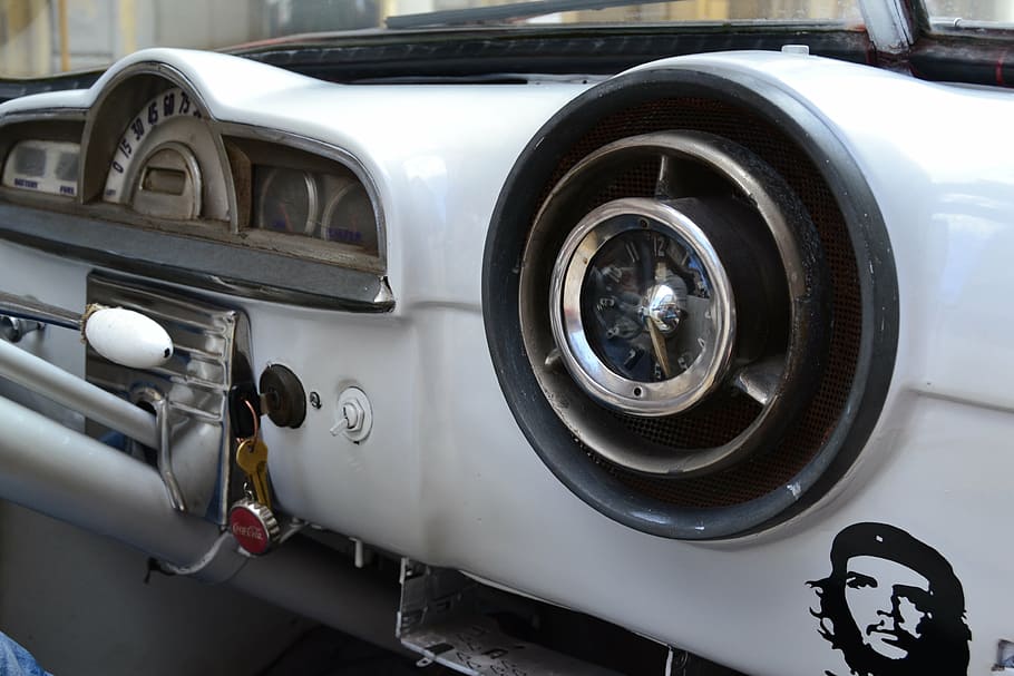 havana, cuba, oldtimer, auto, vehicle, pontiac, dashboard, mode of transportation HD wallpaper