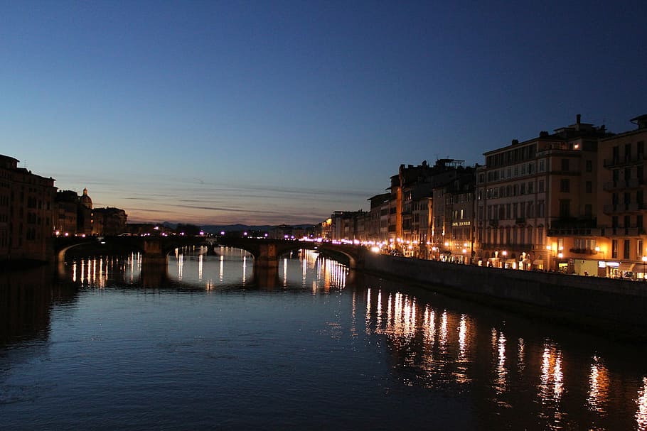 lights, shadows, sunset, architecture, water, reflection, built structure HD wallpaper