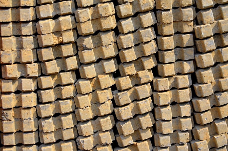 Bricks, Patio, Pavers, Stacked, patio pavers, landscape, building materials HD wallpaper