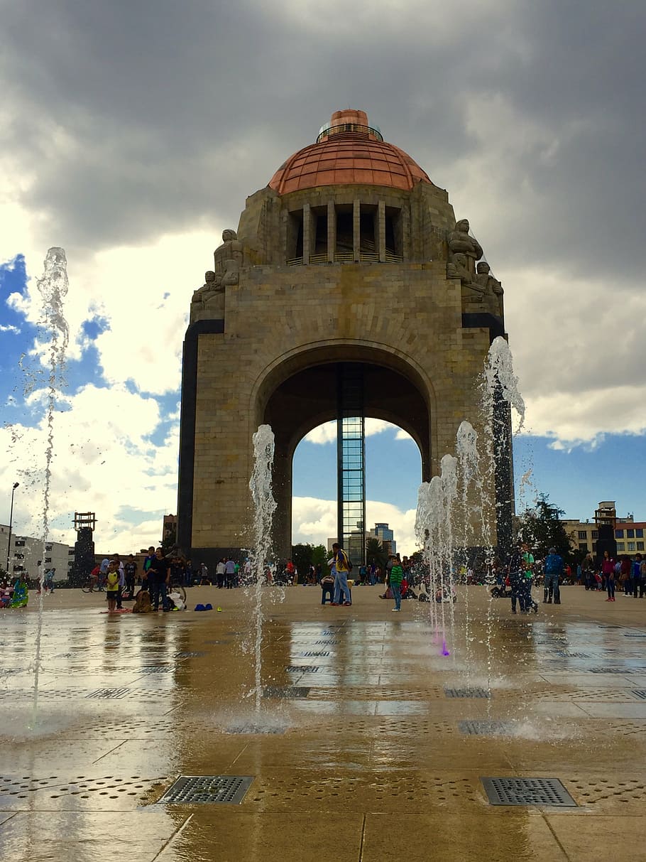 source, water, monument, mexico, architecture, sky, built structure HD wallpaper
