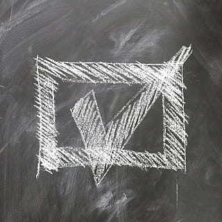 photo of chalk drawn box with check, board, font, check mark HD wallpaper