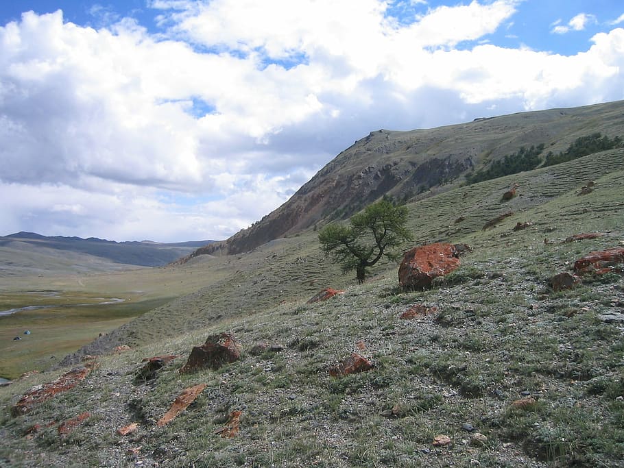 altai, valley, panoramic, rock, nature, cloud - sky, mountain HD wallpaper