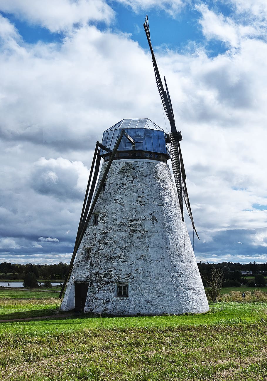 windmill, tower windmill, power machine, wing, estonia, baltic states HD wallpaper
