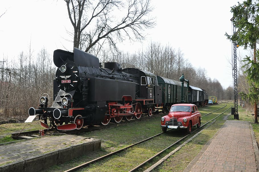 the queue, train, drezyna, railway station, białowieża, poland HD wallpaper