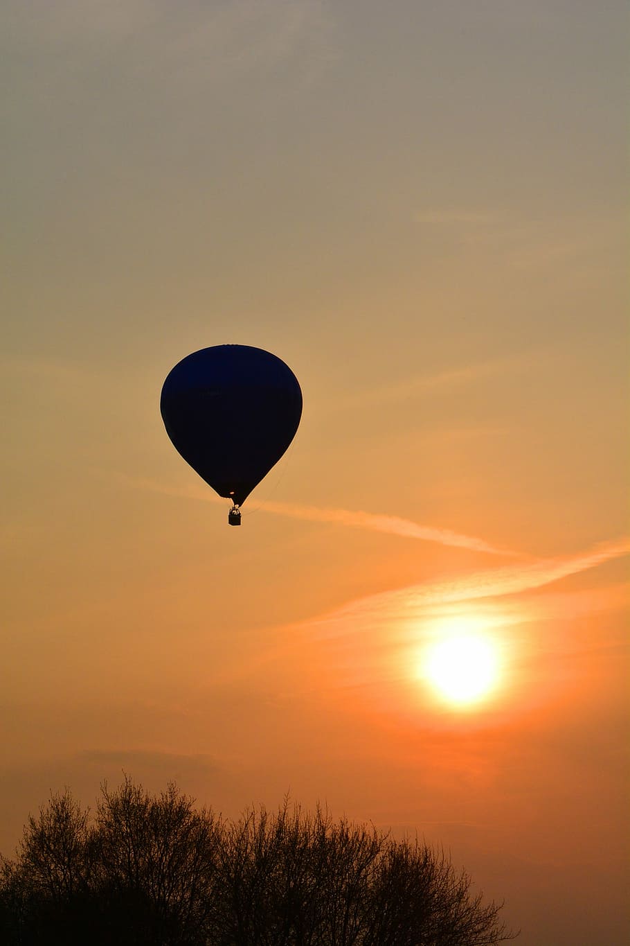 Captive Balloon, Sunset, Sky, lighting, hot air balloon, evening sky HD wallpaper