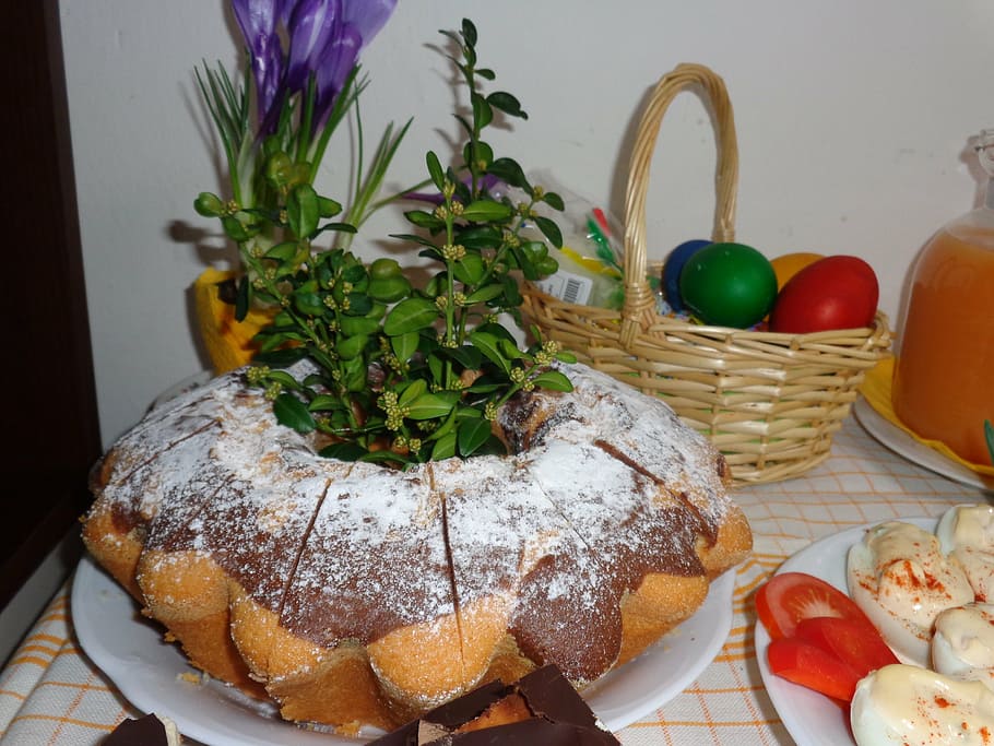 easter baba, holidays, eating, bread, food, pastries, eggs HD wallpaper