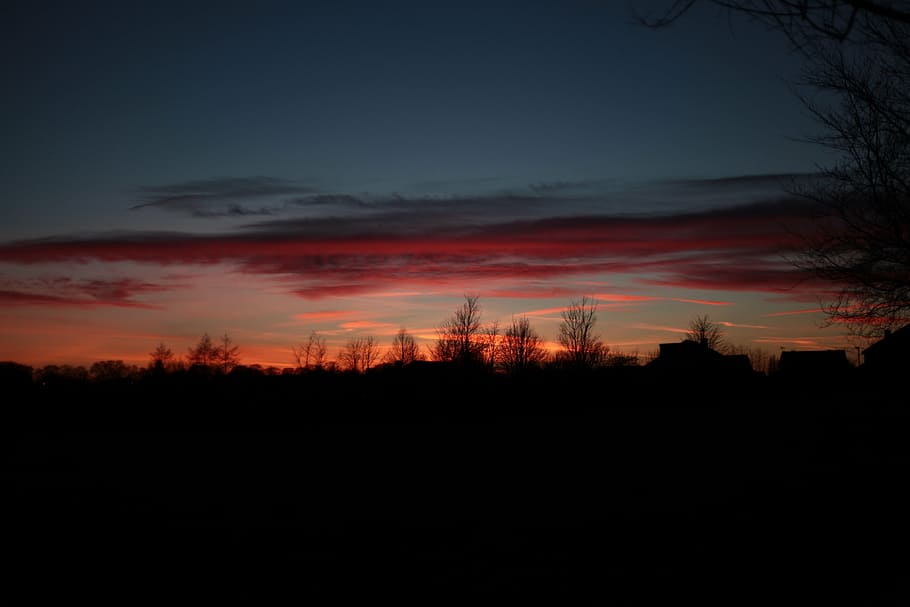 sunset, twilight, evening, the sun, nature, sky, the background HD wallpaper
