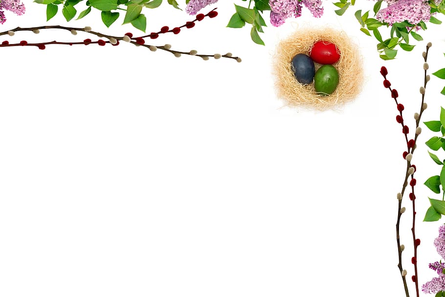 easter, leaf, decoration, picture frame, flower, color, card HD wallpaper