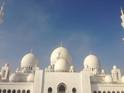 white religious structure, abu, dhabi, architecture, building HD wallpaper