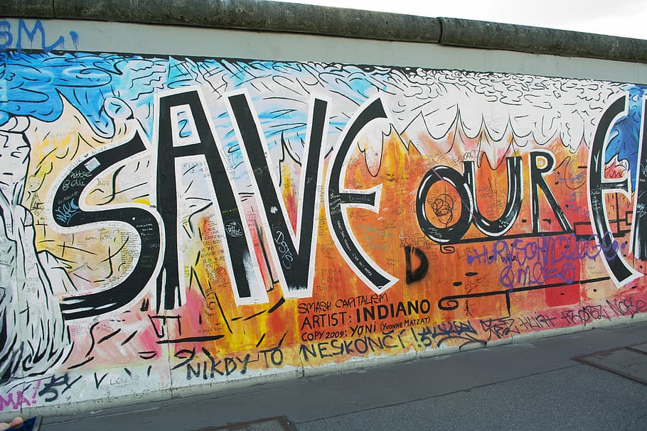 wall, berlin, graffity, spray, berlin wall, fragment, graffiti, HD wallpaper