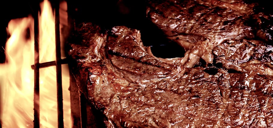 closeup photo of grilled meat, steak, food, beef, meal, dinner, HD wallpaper