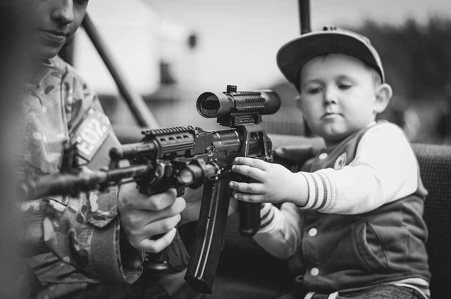 boy, child, portrait, military, weapon, rifle, shoot, excel, HD wallpaper