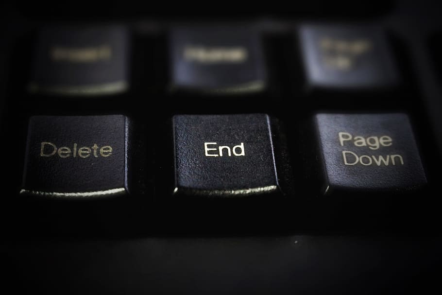 keyboard, black, button, the end, goodbye, computer keyboard, HD wallpaper